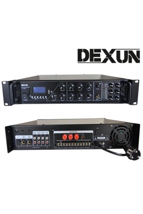 DEXUN D-120 120 W 100V/70V/4,16 OHM USB/SD LCD EK 6 BÖLGELİ 3 MİK. 3 AUX GİRİŞLİ TRAFOLU ANFİ