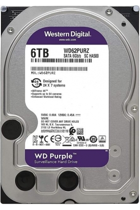 6TB WD Purple SATA 6Gb/s 64MB DV 7x24 WD62PURZ
