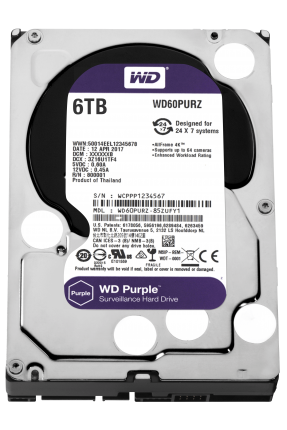6TB WD Purple SATA 6Gb/s 64MB DV 7x24 WD60PURZ