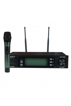 ETC-600 UHF 1EL ÇİFT TÜNERLİ KABLOSUZ TELSİZ MİKROFON